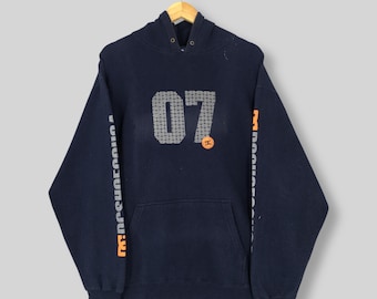 Vintage sliten DC Shoe Co USA Hoodie Sweatshirt Medium DC Shoes Spella Ut Logo Jumper DC Shoe Skateboardtröja Blekt Blå Pullover M