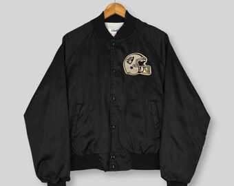 Vintage Oakland Raiders NFL Bomber Satin Jacket Medium Chalk Line