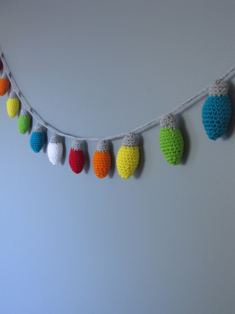 Crochet christmas lights string of lights christmas garland Etsy