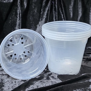 7"-  5 pack Clear Nursery Pot w/ drainage