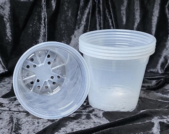 7"-  5 pack Clear Nursery Pot w/ drainage