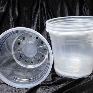 8" - 5 pack Clear Nursery Pot w/ drainage