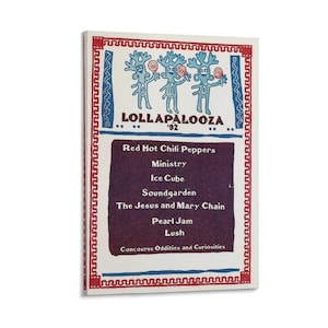 Lollapalooza Music Festival 1992 Canvas Art Poster And Wall Art Picture Print Modern Family Bedroom Decor Posters