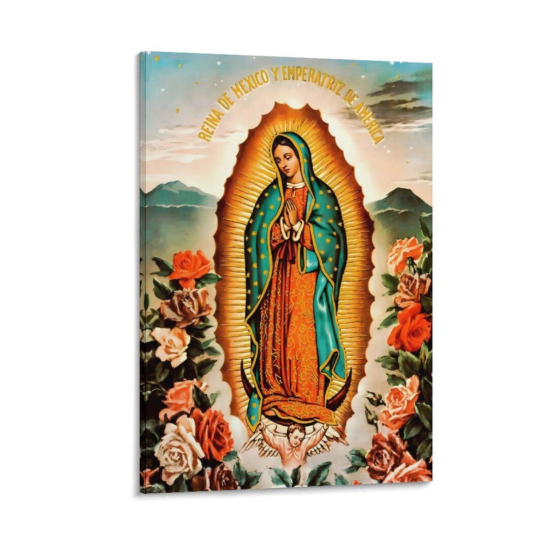 Catholic Mural Virgin Mary Our Lady of Guadalupe Canvas Art Poster and ...