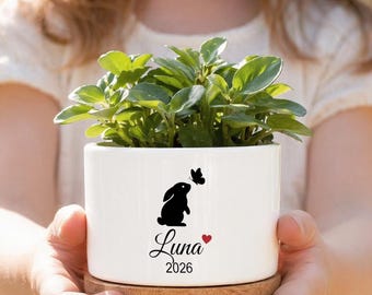 Vaso commemorativo personalizzato a forma di coniglio, regalo per la perdita di un coniglio, regalo di condoglianze per animali domestici, ricordo per gli amanti dei conigli