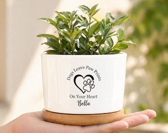 Personalized Dog Memorial Planter, Custom Name Pet Loss Gift, Dog Lover Sympathy Gift, Custom Plant Pot, Remembrance Home Decor