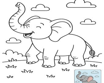 Coloring Animals Printable: Digital Download, JPG, PDF