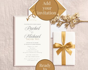 Hochzeitseinladung Mockup Vorlage | Bearbeitbare Canva-Vorlage für die digitale Freigabe