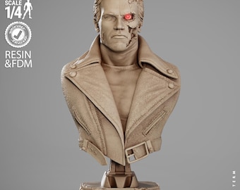 Terminator Bust 1/4 Scale FDM 3D printed