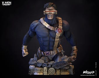 Cyclops Bust 1/6 Scale 3D printed Unpainted