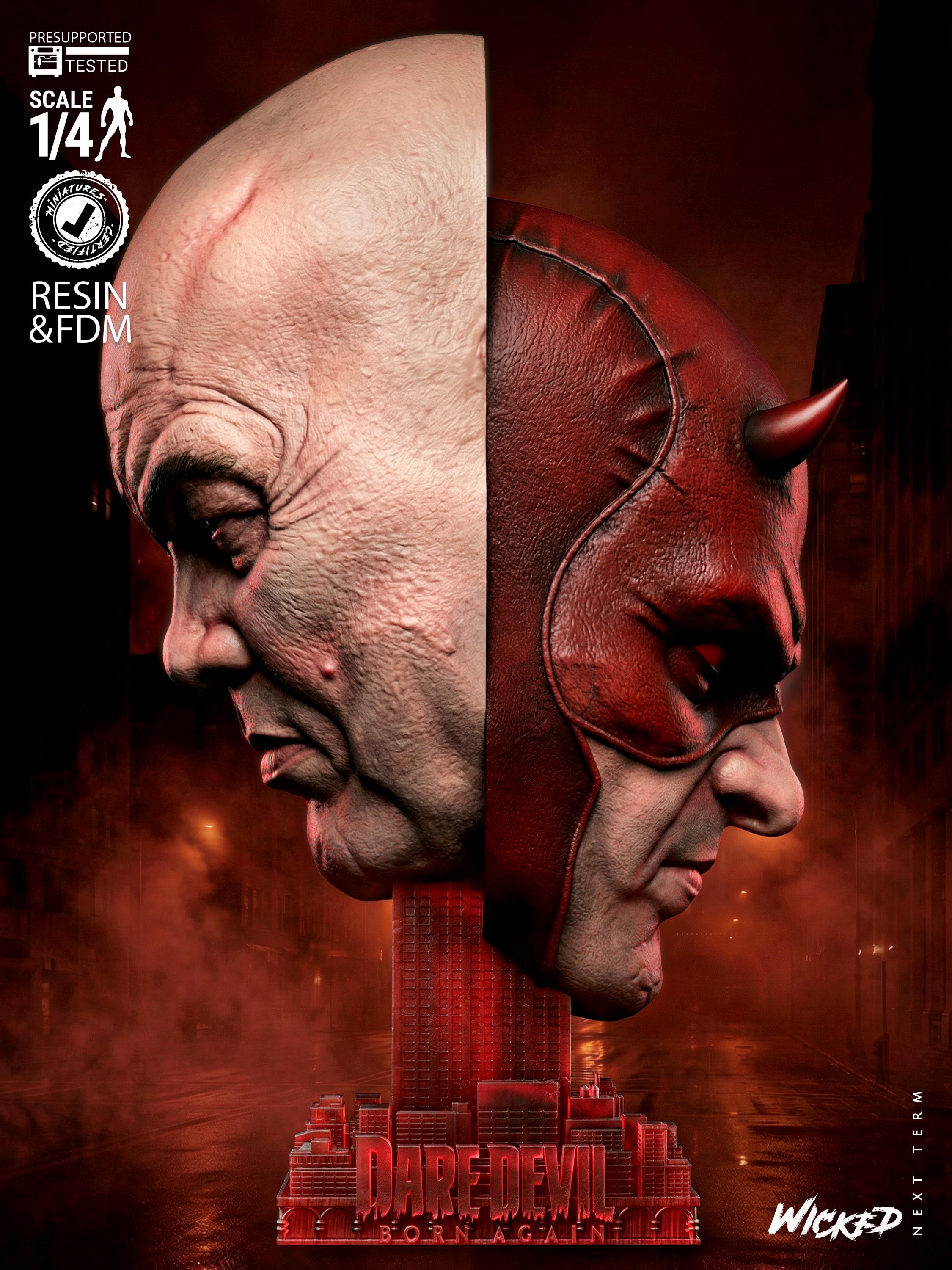 Fichier STL TÊTE DE Daredevil PERSONNALISÉE POUR JOUETS·Objet