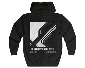 Sudadera con capucha moderna, elegante y cómoda / Sudadera con capucha con cremallera y gráfico minimalista