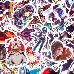 Paquete de 50 pegatinas de Final Fantasy, pegatinas de arte de videojuegos de anime, pegatinas de guerreros JRPG, pegatinas impermeables para portátil, consola, teléfono, tableta.
