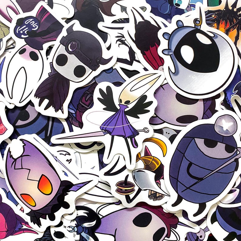 Hallow Block Sticker Pack of 50 Hollow Knight Stickers, Bug Hero Stickers, Indie Game Art ...