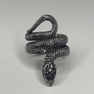 Handmade Snake Ring in Silver – Coiled Serpent Ring – Textured Scale Ring – Unisex Statement Ring – Artisan Jewelry Gift