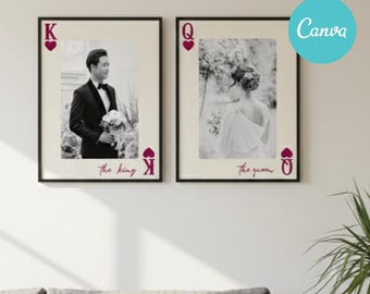 Art photo carte à jouer du roi et de la reine, cadeau d'anniversaire (téléchargement numérique)