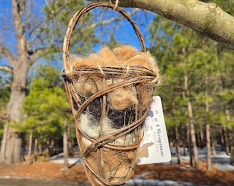 Alpaca Fiber Bird Nesting Basket: Natural Hanging Planter