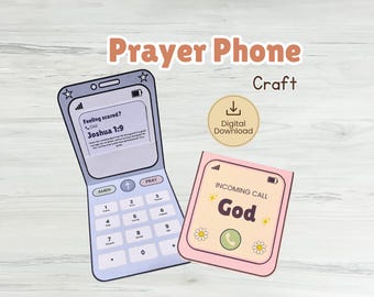 Manualidades de oración para niños Manualidades de oración por teléfono Manualidades para la escuela dominical Manualidad bíblica cristiana imprimible