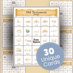 Altes Testament Bibel Bingo für die Sonntagsschule Christliche Jugendgruppe Bibelaktivität für das alte Testament