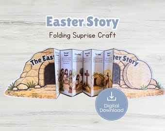 Easter Story Folding Surprise Craft Holy Week Story Bible Printable Craft Sunday School Activity Christian Craft