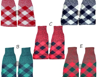 Scottish Kilt Hose Tops - Diced and Argyle Turnover Cuffs for Pipe Bands & Highland Dress - Traditional Knitted Highland Wear Kilt Sock Tops