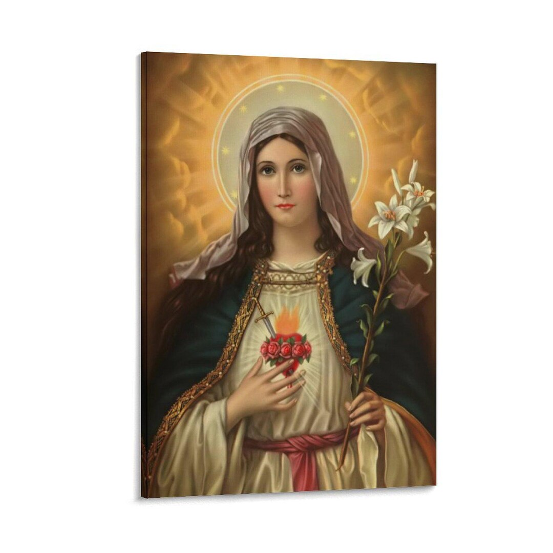 Immaculate Heart of Mary Poster Wall Art Poster Scroll Picture Print ...
