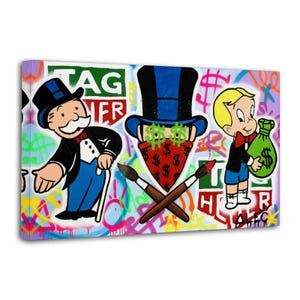Alec-Monopolys Graffiti Rich Money Wall Art Poster Scroll Picture Print Living Room Walls Decor Home Posters