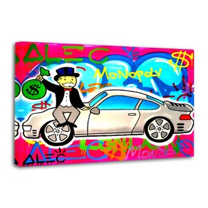 Alec-Monopolys Graffiti Sports Car Wall Art Poster Scroll Picture Print Living Room Walls Decor Home Posters