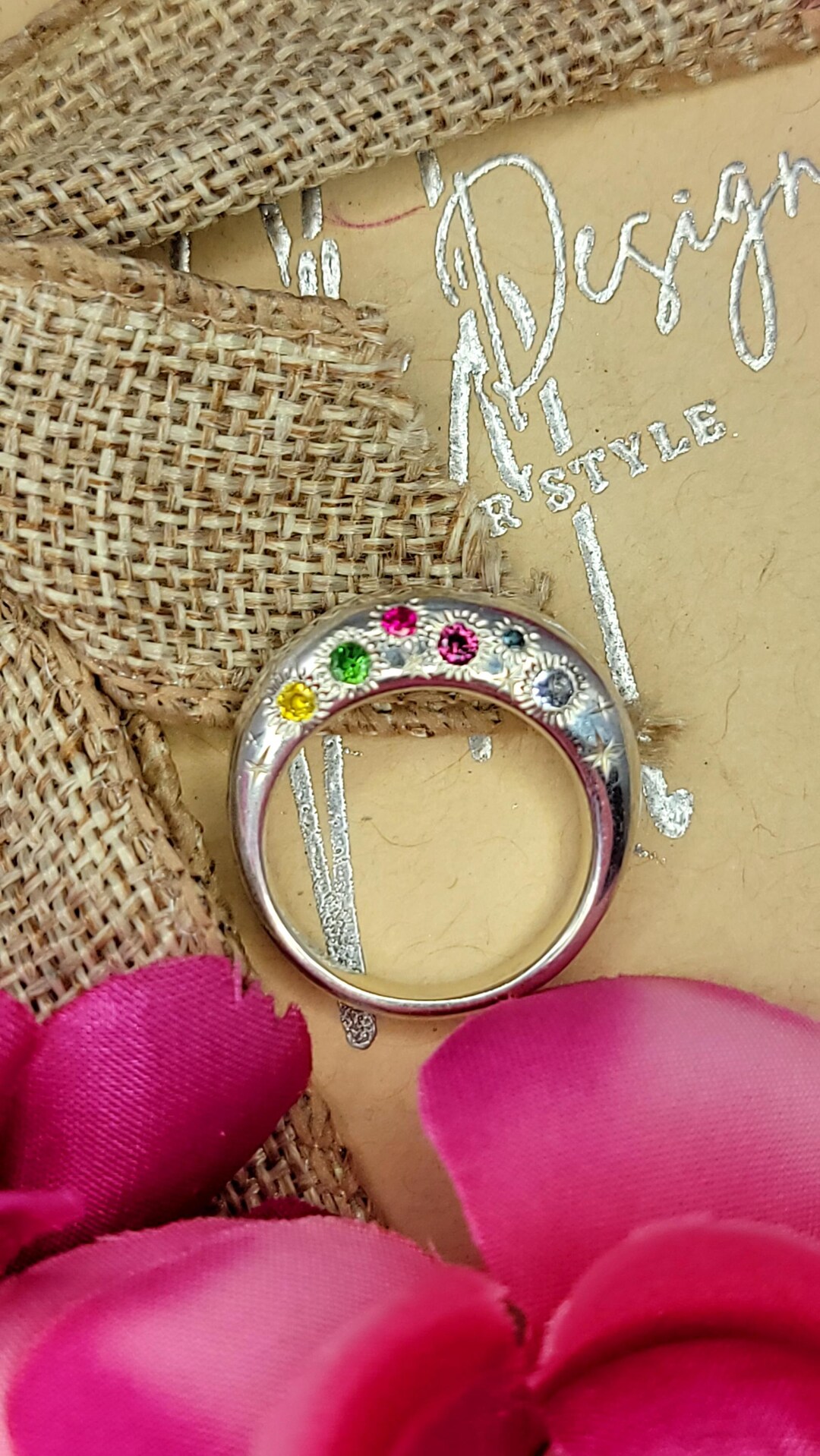 Sterling Silver Chunky Statement Ring With Hammered Finish and ...