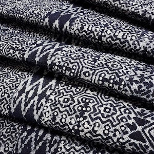 Thai Hand printed Fabric,Natural Cotton Fabric,by the yard Hmong Fabric,Hill Tribe Fabric,Vintage Fabric,Tribal Fabric,Batik Indigo HFL21