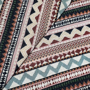 Black Red blue Geometric Thai Woven Tribal  Native Cotton Fabric,Ethnic Craft Supplies Textile 1/2 yard,(WFF293)