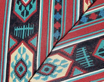 Thai Woven Fabric,black red geometric Tribal Native Cotton Ethnic Craft Supplies Textile 1/2 yard,(WFF361)