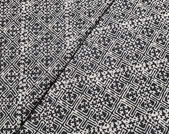 Black White Thai Cotton Fabric,Tribal Fabric,Native Fabric, Ethnic fabric,Craft Supplies Hill Tribe Textile 1/2 yard,(TCF31)