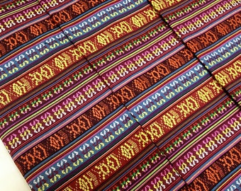 Thai Woven Fabric,orange yellow Geometric Tribal Native Cotton Ethnic Aztec Craft Supplies Woven,Textile 1/2 yard,(FF4)