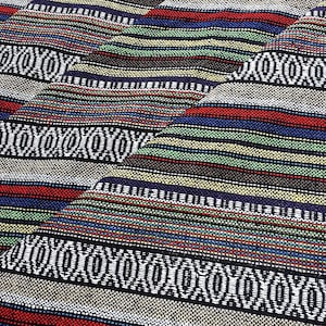 Thai Woven Cotton Fabric,black,green,Geometric, Tribal,Native, Ethnic,Aztec,Craft Supplies, Woven,Textile 1/2 yard,(WF237)