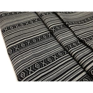 Verada-Thai Woven Fabric: Black and White Geometric Cotton Blend - 1/2 Yard FF1