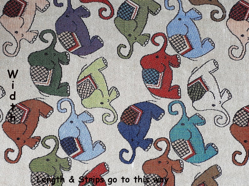 WFF222 Veradacraft Woven Fabric Tribal Fabric Cotton Fabric Ethnic fabric Craft fabric Craft Supplies Woven Textile Elephant 12 yard