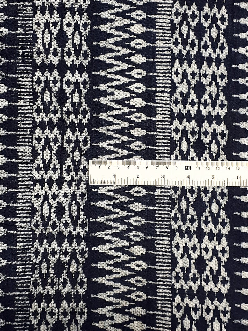 Thai Hand printed Fabric Natural Cotton Fabric by the yard Hmong Fabric Hill Tribe Fabric Vintage Fabric Batik Fabric Indigo HFL12