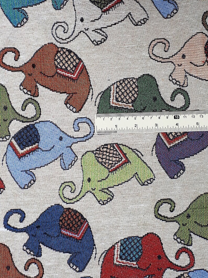 WFF222 Veradacraft Woven Fabric Tribal Fabric Cotton Fabric Ethnic fabric Craft fabric Craft Supplies Woven Textile Elephant 12 yard