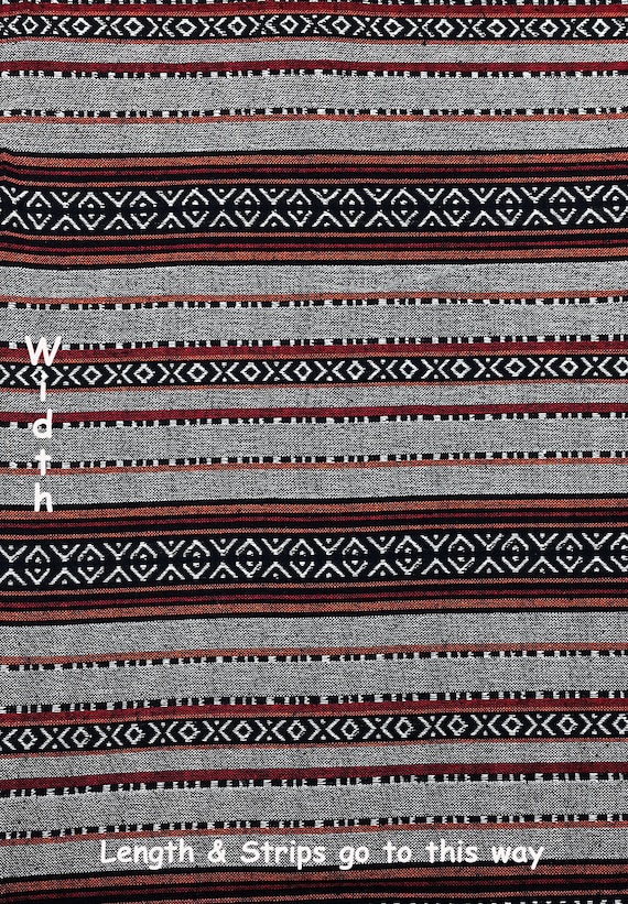WFF256 Veradacraft Thai Woven Fabric Tribal Fabric Native Cotton Fabric  Ethnic fabric Craft fabric Craft Supplies Woven Textile 12 yard