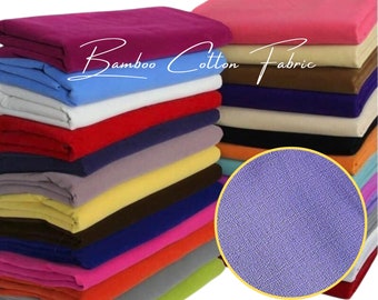 Bamboo Cotton Fabric by the yards "Solid Pattern" in 40 colors