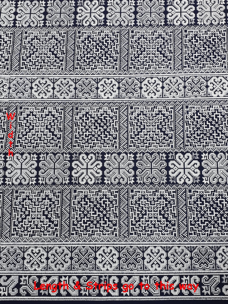 WFF256 Veradacraft Thai Woven Fabric Tribal Fabric Native Cotton Fabric Ethnic fabric Craft fabric Craft Supplies Woven Textile 12 yard