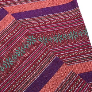 Orange, Purple, Woven Cotton Fabric, violet, green, Geometric, Tribal,Native, Ethnic,Aztec ,Craft Supplies Woven,Textile 1/2 yard, (WF142)