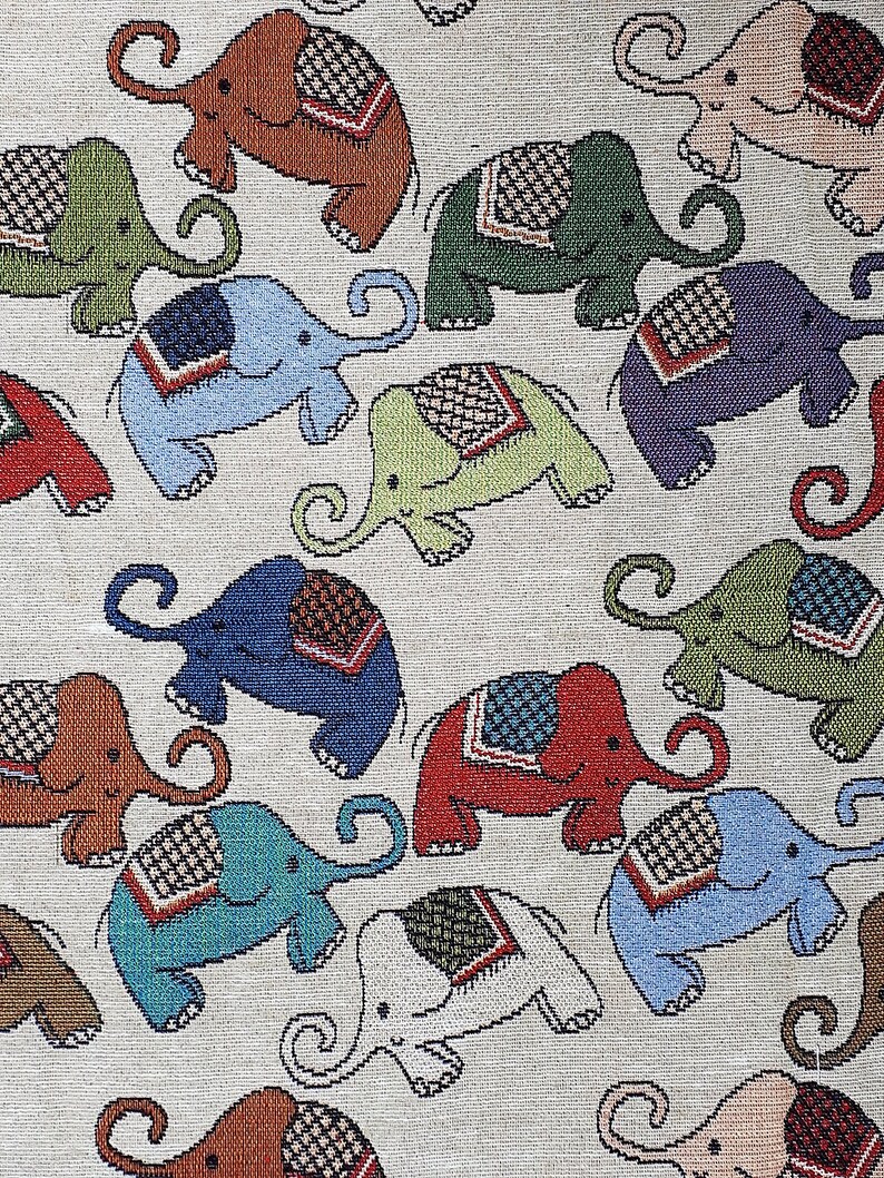 WFF222 Veradacraft Woven Fabric Tribal Fabric Cotton Fabric Ethnic fabric Craft fabric Craft Supplies Woven Textile Elephant 12 yard
