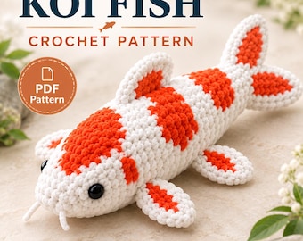 Koi Fish Crochet Pattern PDF, Crochet Fish Pattern, Koi Amigurumi Plush