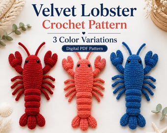 Lobster Crochet Pattern, Crochet Lobster Pattern PDF, Amigurumi Lobster, Plush Sea Creature Crochet Pattern