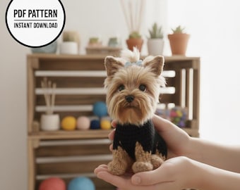 Yorkie Crochet Pattern PDF, Yorkshire Terrier Crochet Pattern, Amigurumi Dog Plush