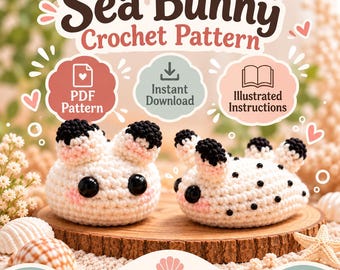 Nudibranch Crochet Pattern PDF, Sea Bunny Crochet Pattern, Cute Sea Slug Amigurumi, Beginner Friendly