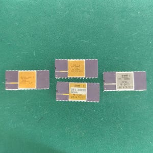 4 pcs iit alcatel ic ics chip Vintage CPU Processor-Untested Computer Chip for Collecting, Parts, Gold Recovery, Mixed Media Art & Crafts