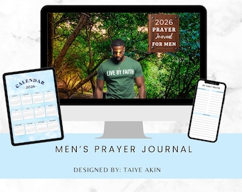 2026 Men's Prayer Journal | Christian Devotional (Digital Download)